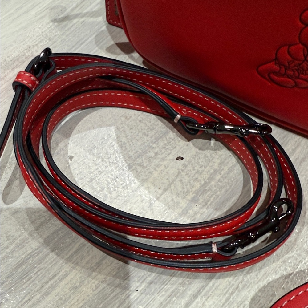 Coach Red Leather Mickey Wristlet/Crossbody - Picture 7 of 10